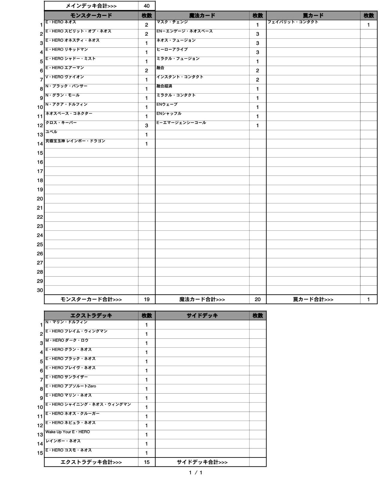 ネオス 遊城十代 デッキ 遊戯王 Neos or Neo Space deck mi