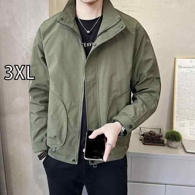 3XL 春 コーデ メンズ 用 服 シンプル ファッション オシャレ 大人 かっこいい 大きいサイズ ストリート 紳士服 スタンドカラー ジャケット ハイエンド ワーク ジャケット
