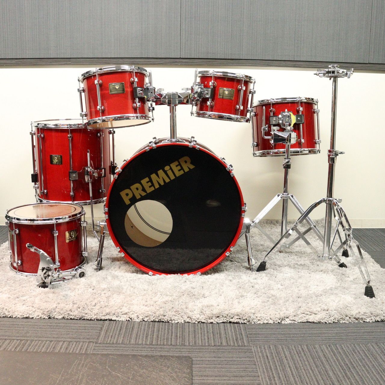 委託品 Premier signia marquis プレミア メイプルシェル レッドラッカードラムセット