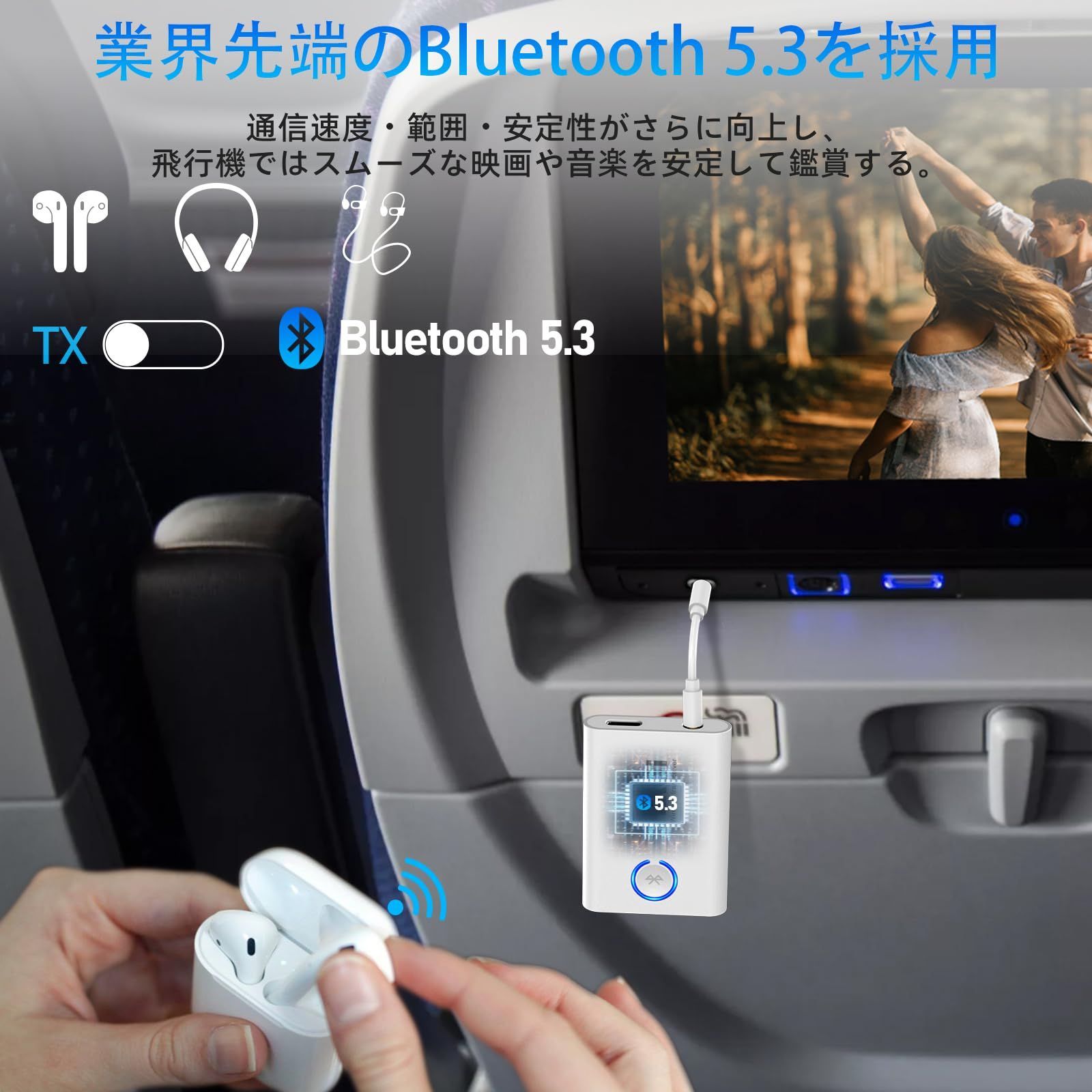 在庫セール】1Mii Bluetooth 5.3 トランスミッター レシーバー テレビ