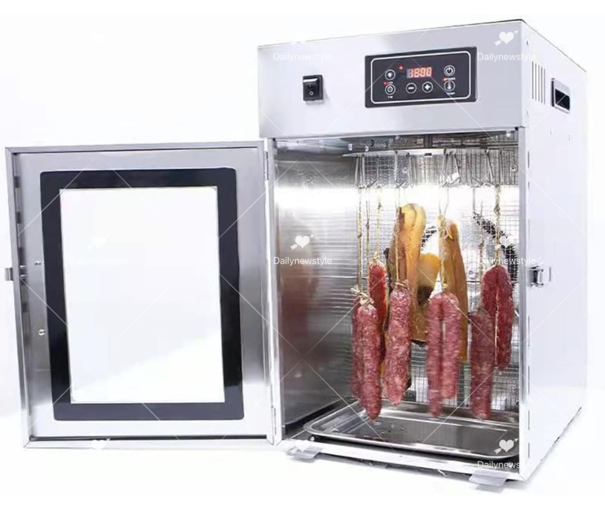 人気推薦◆業務用食品乾燥機 360°回転ロータリーミートドライヤー 回転ソーセージベーコンチキンアヒル魚牛肉乾燥機24時間デジタルタイマ