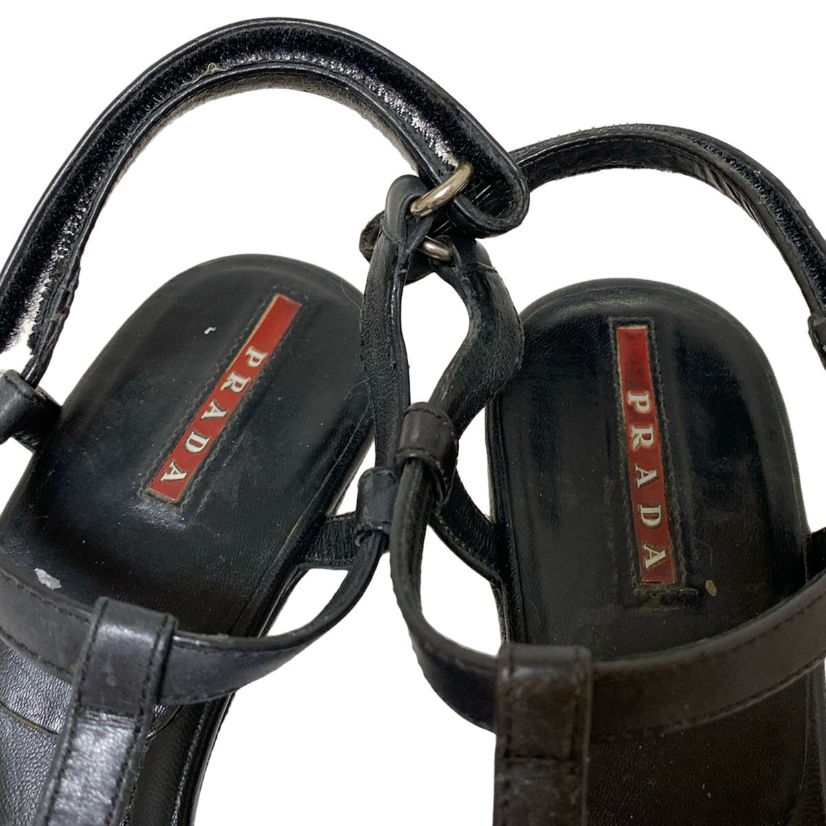 PRADA ブラック スポーツサンダル 36 PRADA プラダ ブラック ストラップ スポーツサンダル 36.5 ブラック