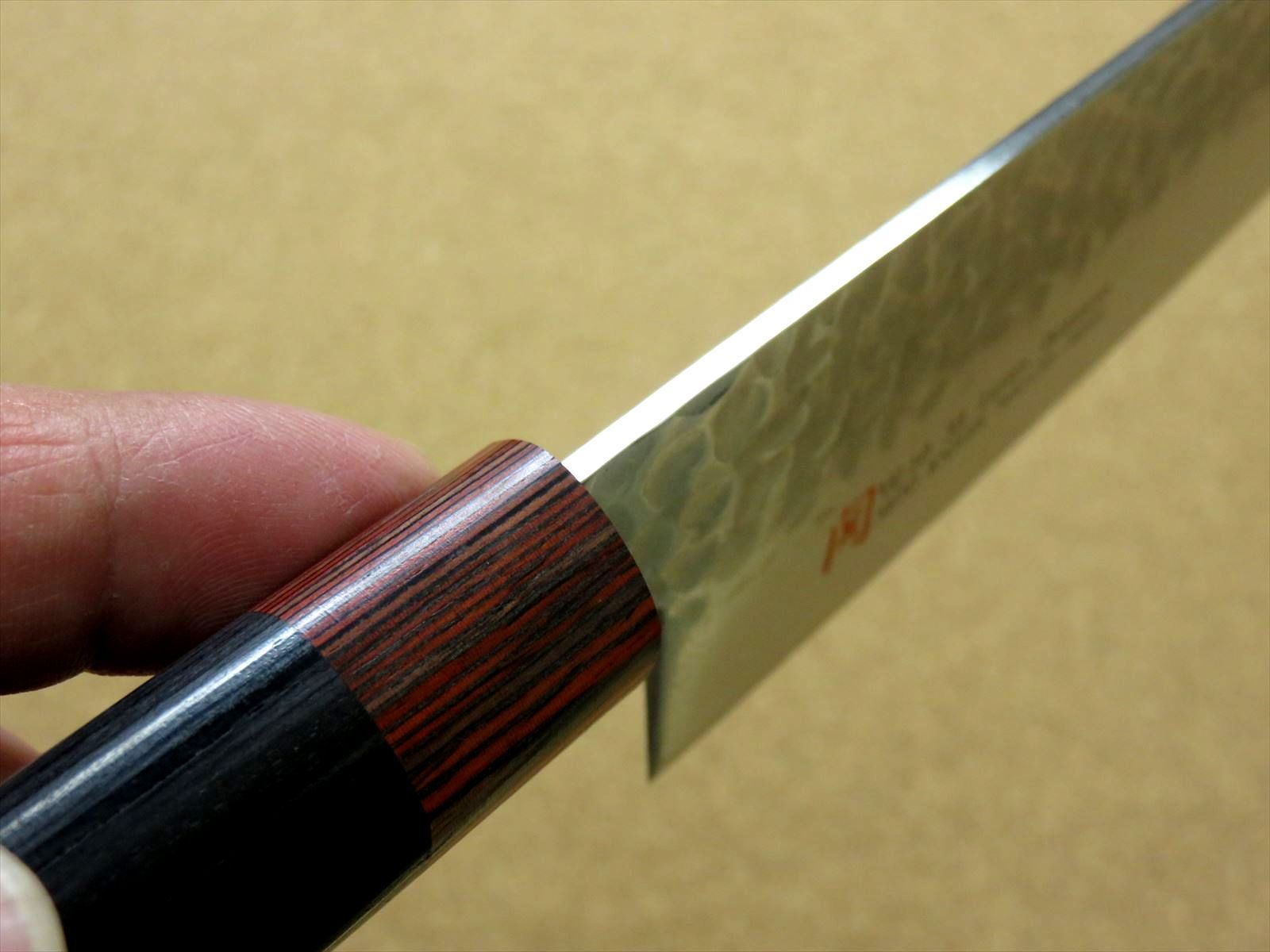 包丁 三徳包丁 18cm (180mm) 伊勢屋 ダマスカス 33層 V金10号 関の刃物