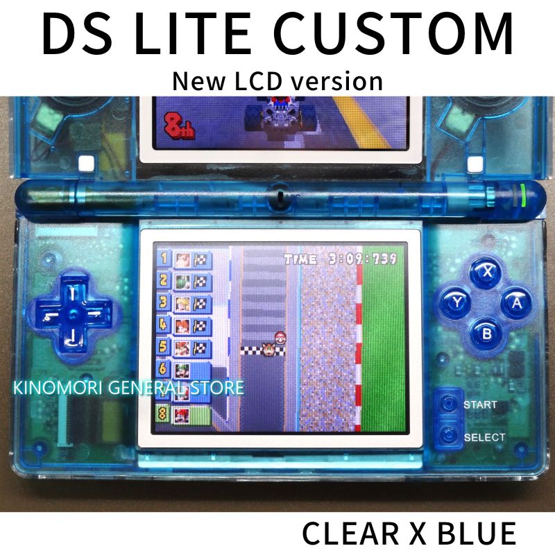 DS LITE CUSTOM CLEAR X BLUE NEW LCD Ver - メルカリ