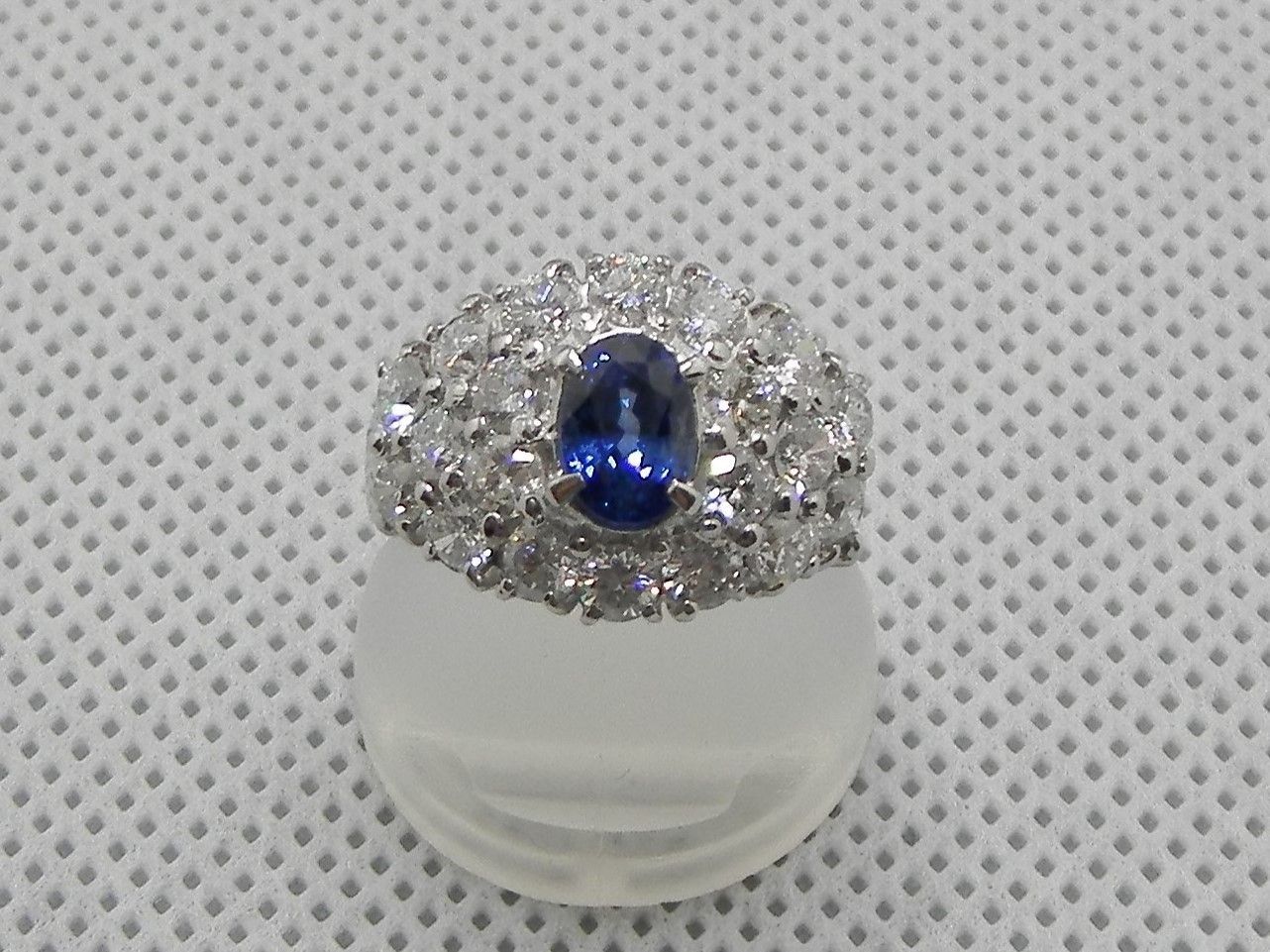 天然ブルーサファイアとダイヤモンドのリング【S1.12ct】【D1.51ct