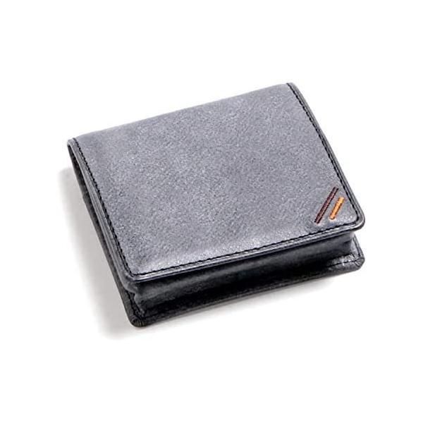 革職人 Sibilla （シビラ） コインケース BOX型 箱 メンズ 本革 イタリア レザー ボックス 小銭入れ SB002 BK (ブラック)