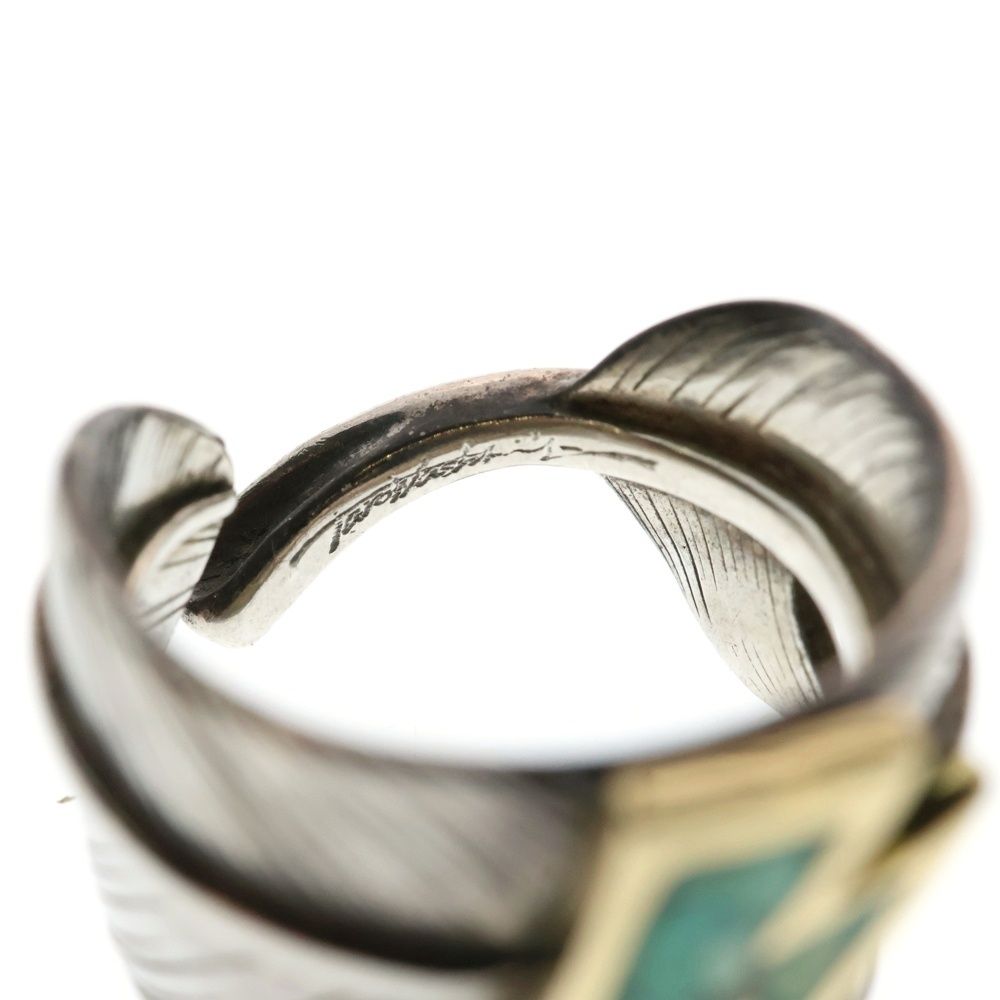 鷲見太郎 (ワシミタロウ) L feather ring 01 opal K18 big