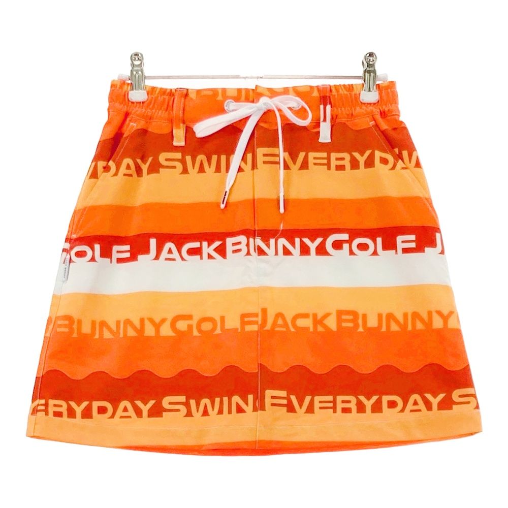 サイズ 0 JACK BUNNY ジャックバニー 2025年モデル インナー付 スカート ボーダー 総柄 オレンジ系 240101463505 ゴルフウェア レディース ストスト