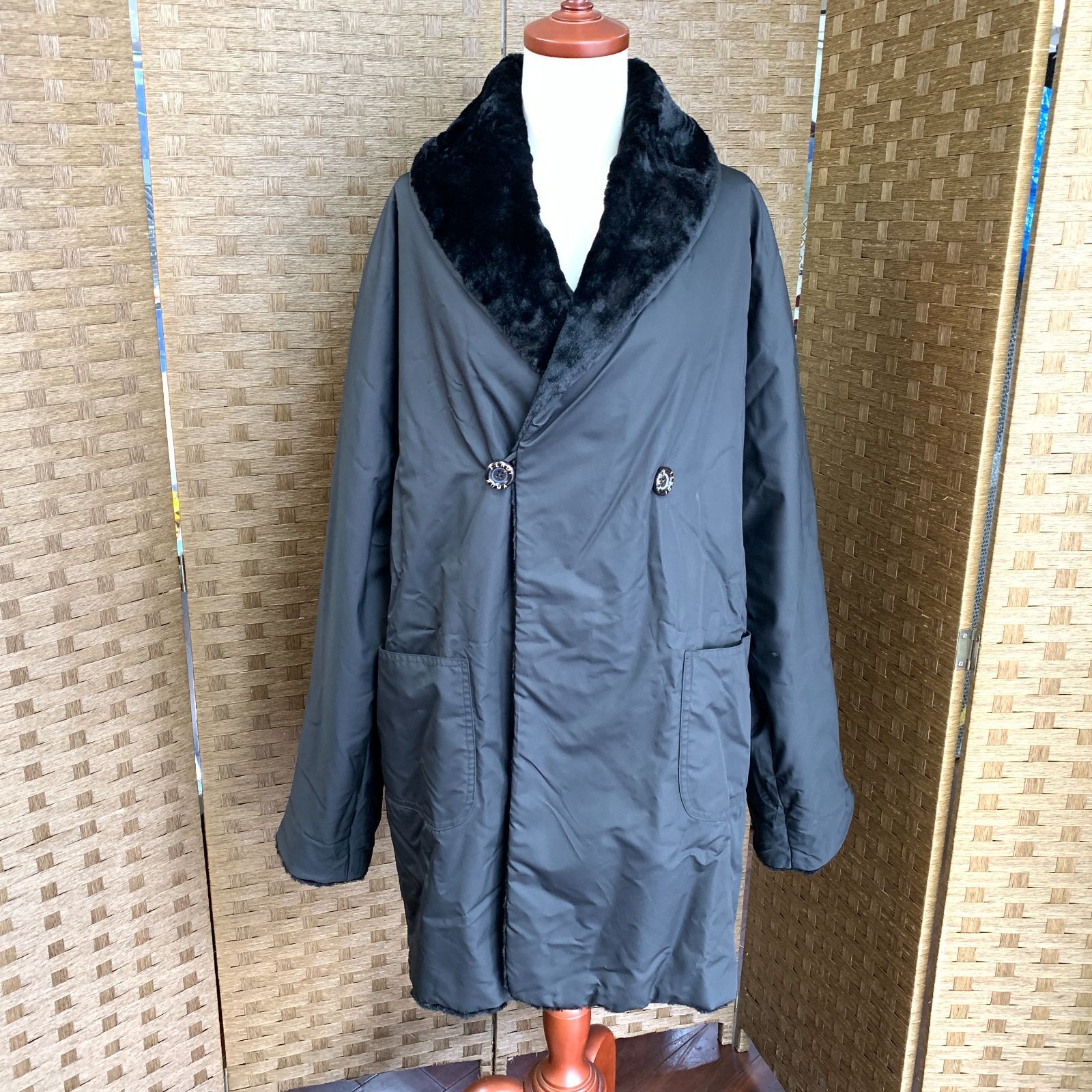 f001 YO 美品 FENDI フェンディ ミンク 365 リバーシブル ロングコート 