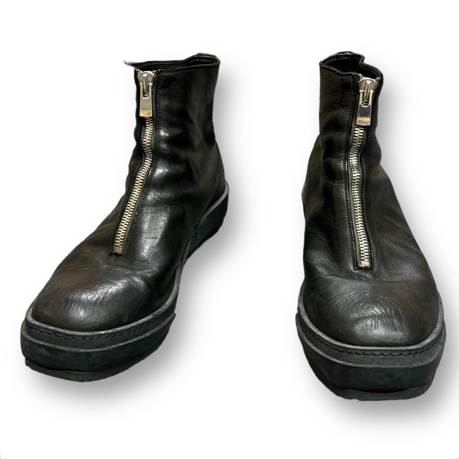 GUIDI SOFT HORSE FULL GRAIN LINED FRONT ZIP BOOTS SNEAKER センタージップ スニーカー ブーツ  レザー グイディ 43 64888A - メルカリ