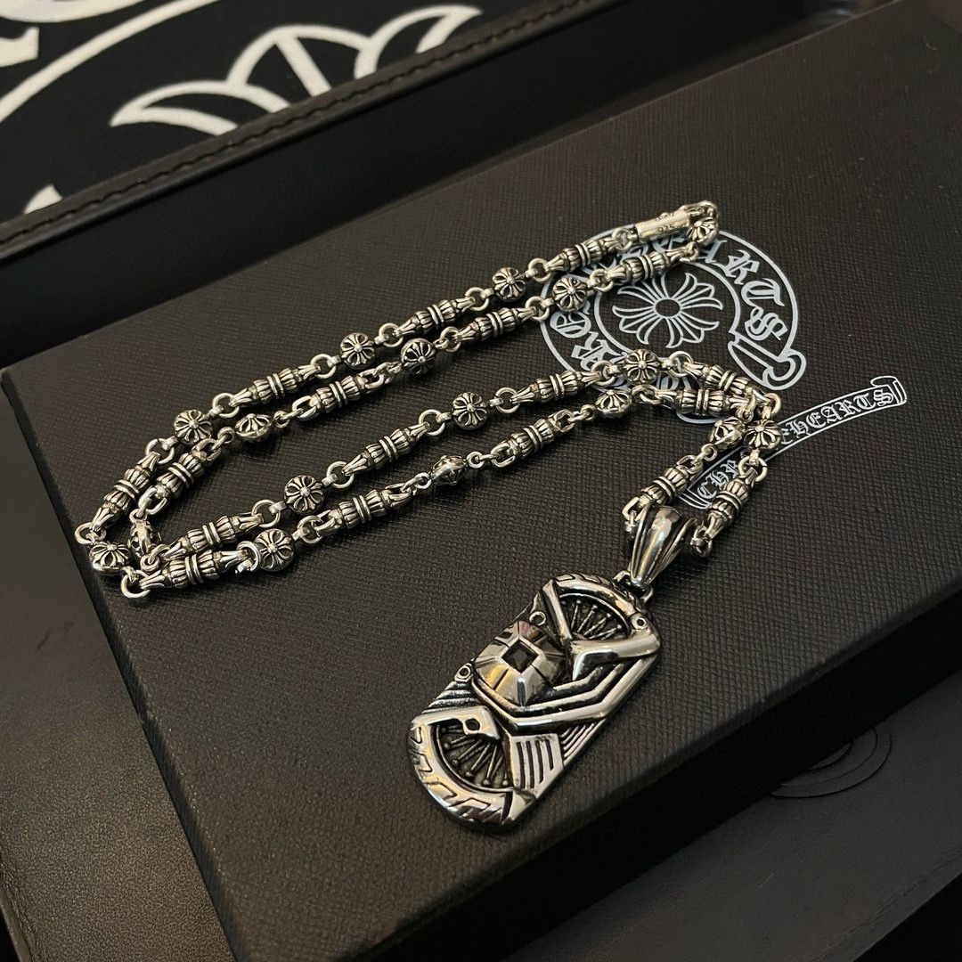 【新品未使用】クロムハーツ（Chrome Hearts）ラグジュアリードッグタグペンダント ネックレス シルバー