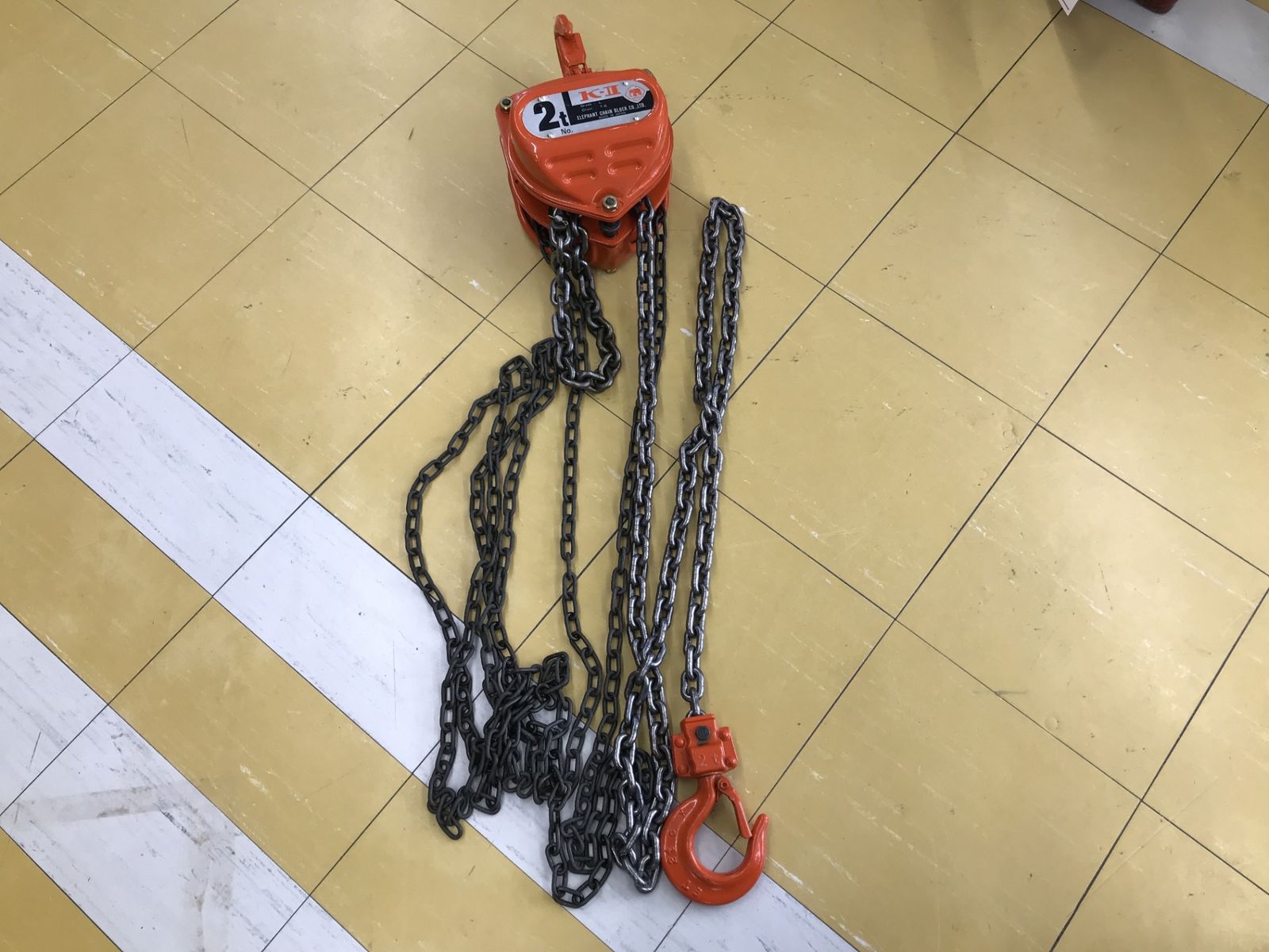 送料無料！【中古A美品】◇象印 K-2 チェーンブロック 2ton 揚程3m （北海道、沖縄・離島は送料追加あり）◇アクトツール富山店◇吊