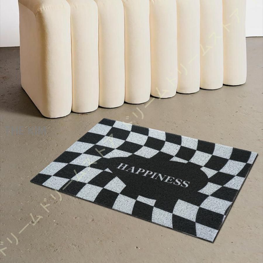 ドアマット 玄関マット チェッカーボード柄 おしゃれ 吸水 泥落とし 北欧 幾何学 PVC マット ウォッシャブル インテリア エントランスマット オシャレ 洗える0219CYB88 登場 MARWIL-DEMENAGEMENTS_CH