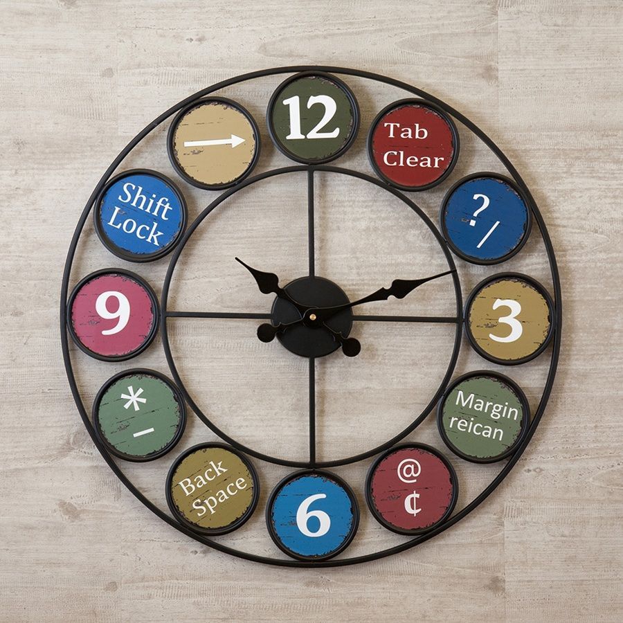 幅60㎝ 壁掛け時計 ポップ デコラティブ ウォールクロック Pop カラフル掛時計 おしゃれ時計 北欧 アメリカン 2703