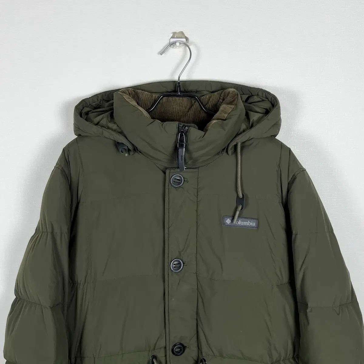 コロンビア グース ダウン カーキ ロング アウター 男性 L 100 ラデン