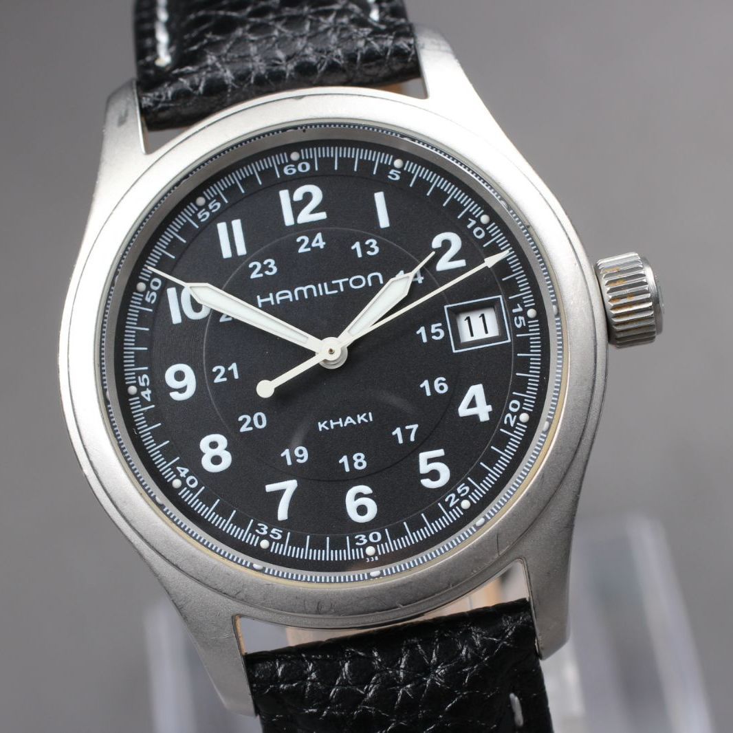 154【美品】Vintage Hamilton Khaki H684812 ハミルトン カーキ メンズ