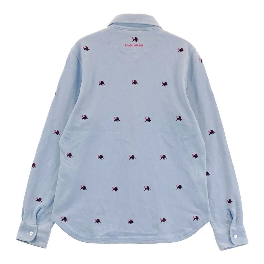 パーリゲイツ　長袖ポロシャツ　サイズ0  レディースゴルフウェア　ネイビー　刺繍 サイズ：0 PEARLY GATES パーリーゲイツ 長袖ポロシャツ ホワイト系