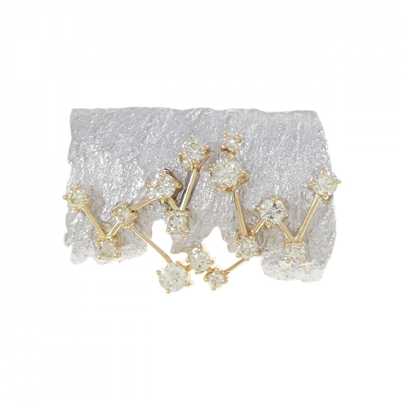 トモヤス ダイヤモンド ブローチ 1.096CT