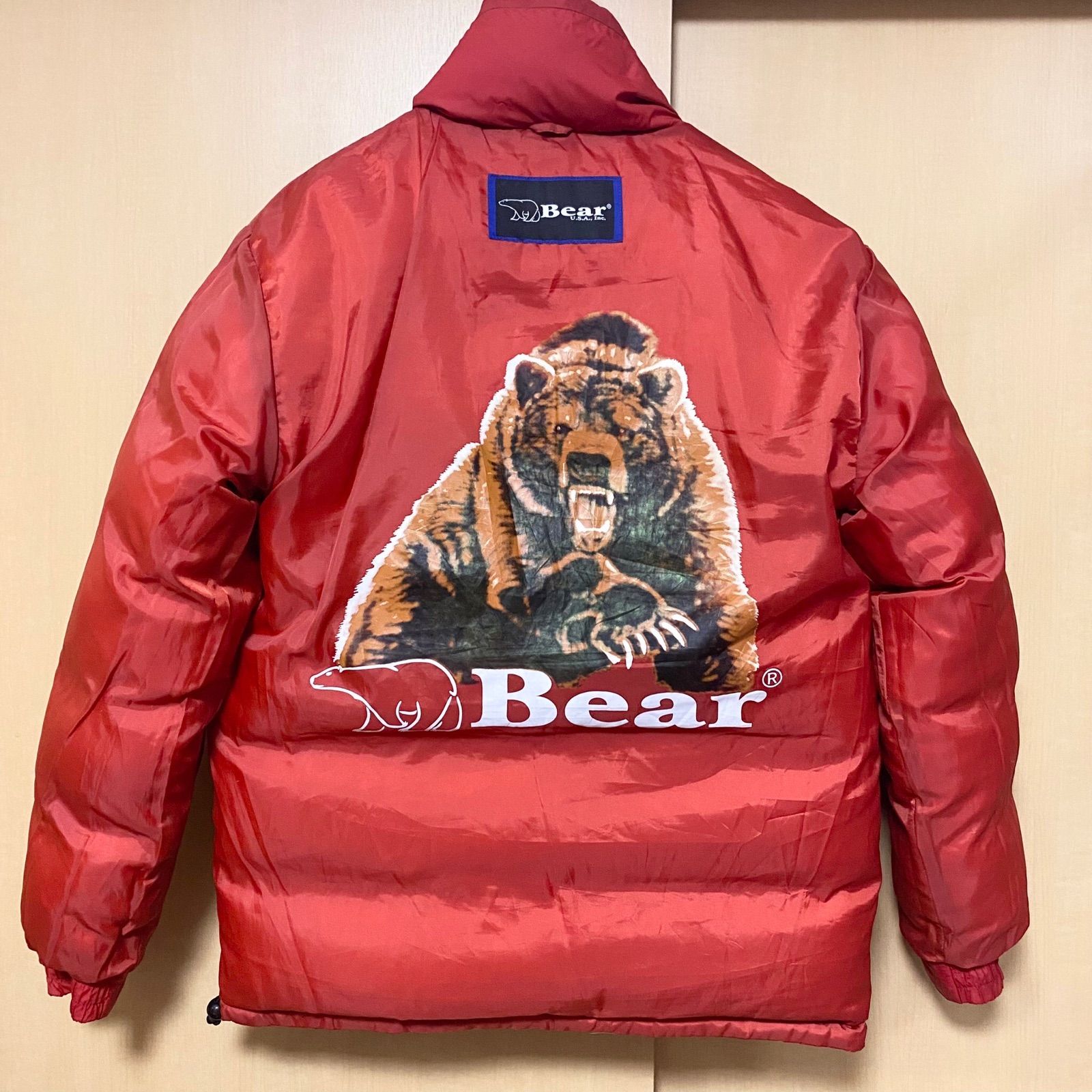 bear USA 90s ベアー リバーシブル ダウンジャケット 熊 プリント