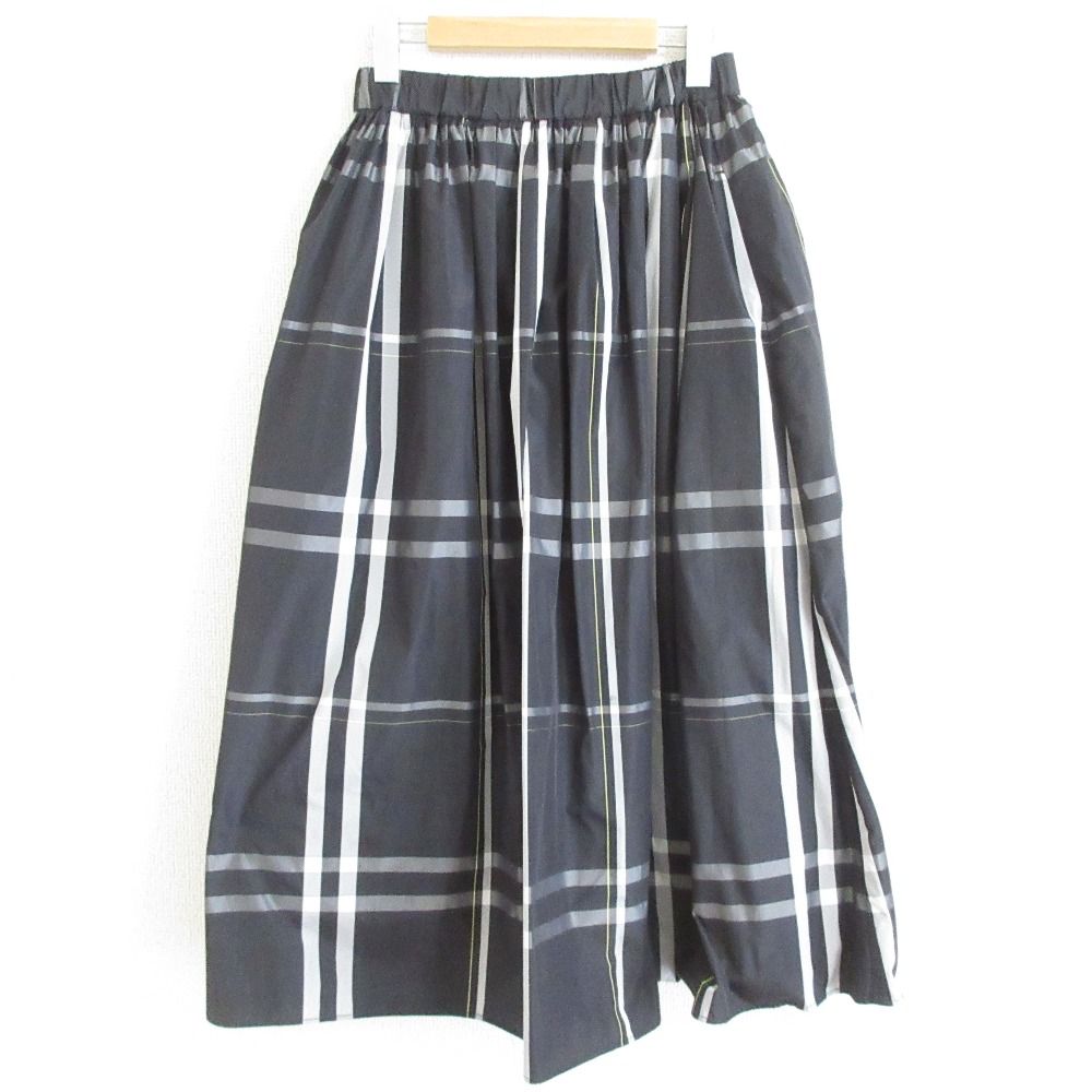 ルグラジック ウールチェック タックギャザープリーツスカート Bshop