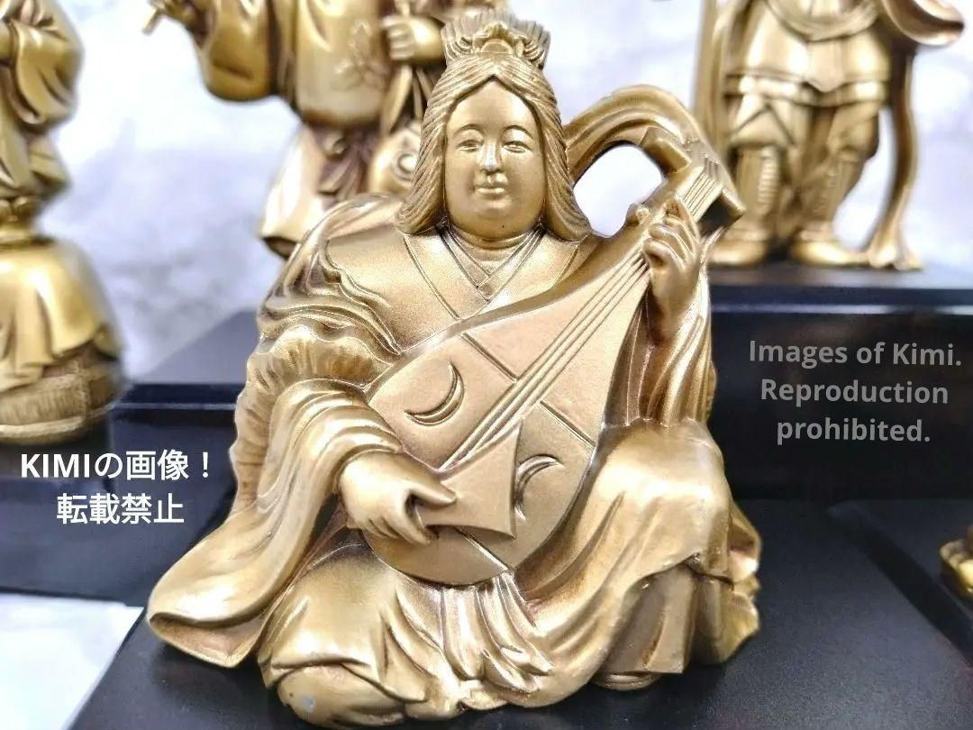 七福神 7体セット 飾り台付き シルキーゴールド 縁起物 置物 七福神 飾り台付 楽天市場】縁起物 置物 七福神〔飾り台付き〕シルキーゴールド 日本製