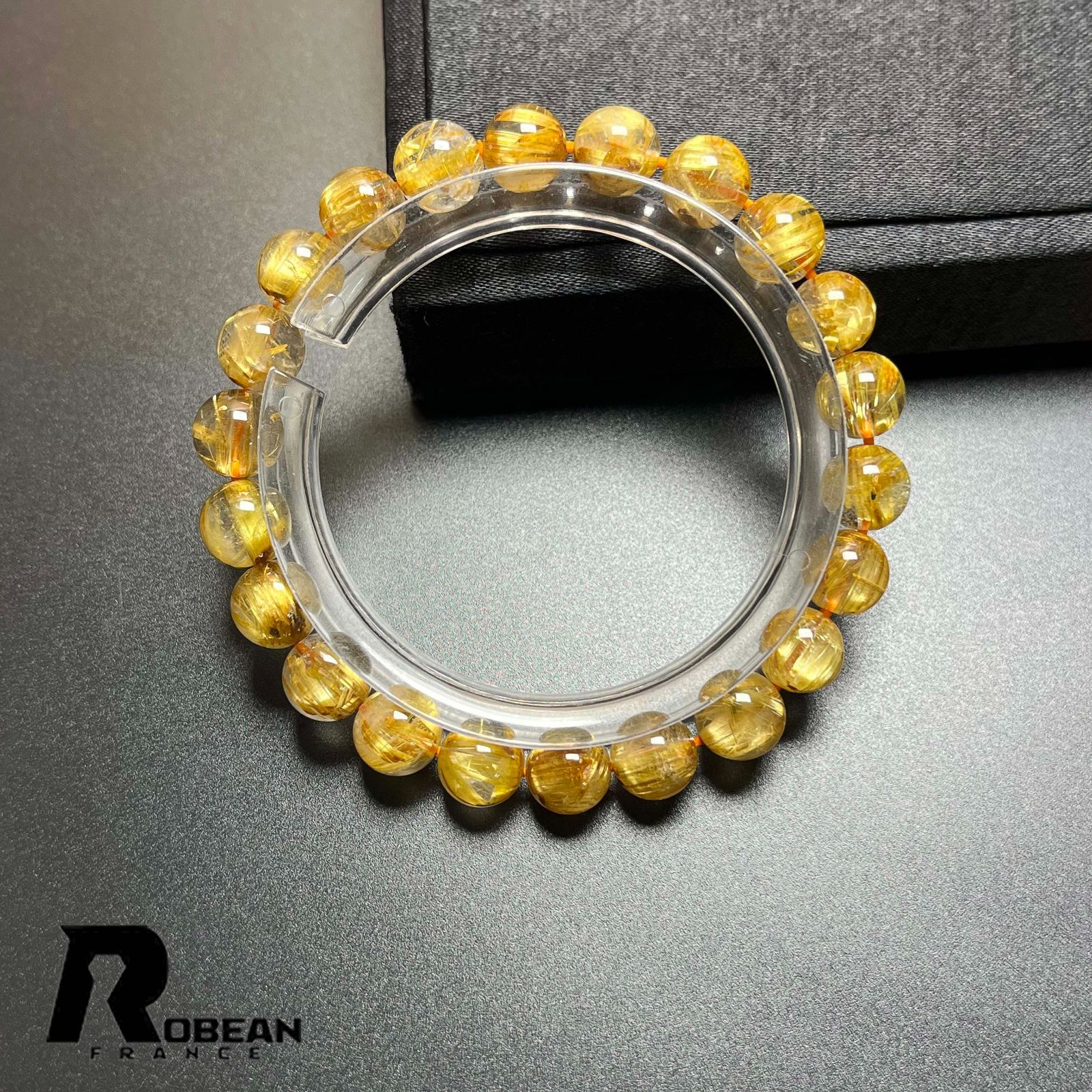 EU製 定価24万円 ROBEAN ! 満針ルチルクォーツ ブレスレット パワーストーン 天然石 金運 お守り プレゼント 8.3-8.9mm K1015143