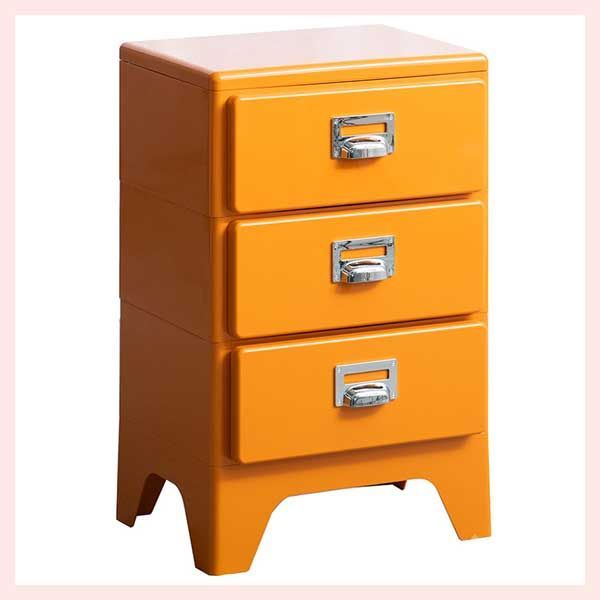 さなページ アウトレット レトロモダンな多段カラーチェスト（3段）「W39.5×D31