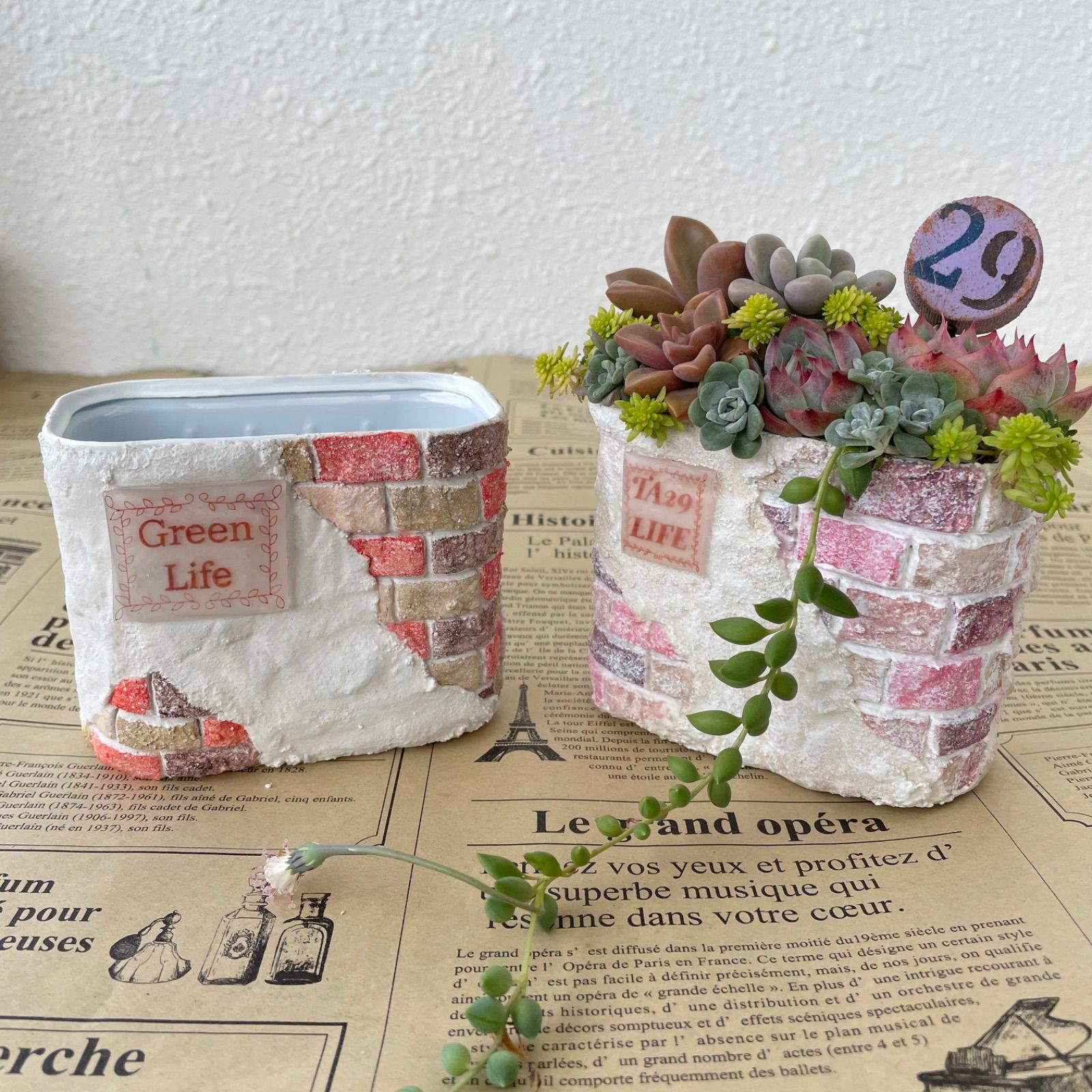 リメ缶】モルタルデコ缶(オレンジ)【リメイク缶】ハンドメイド - メルカリ 