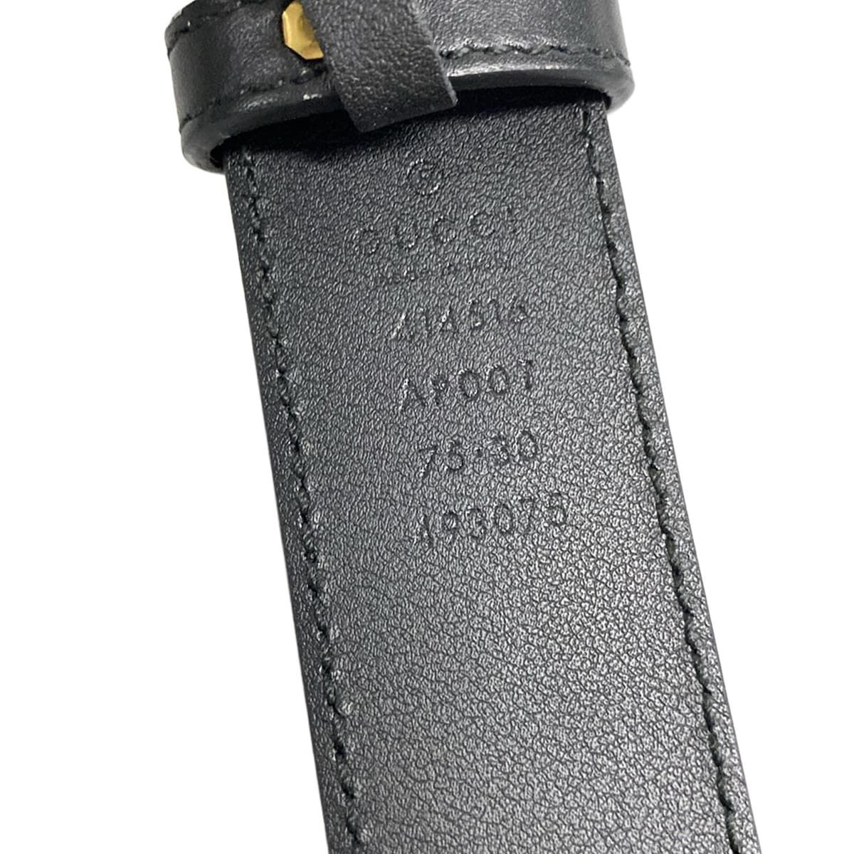 GUCCI(グッチ) ベルト 75・30 - 414516 黒×ゴールド ダブルG