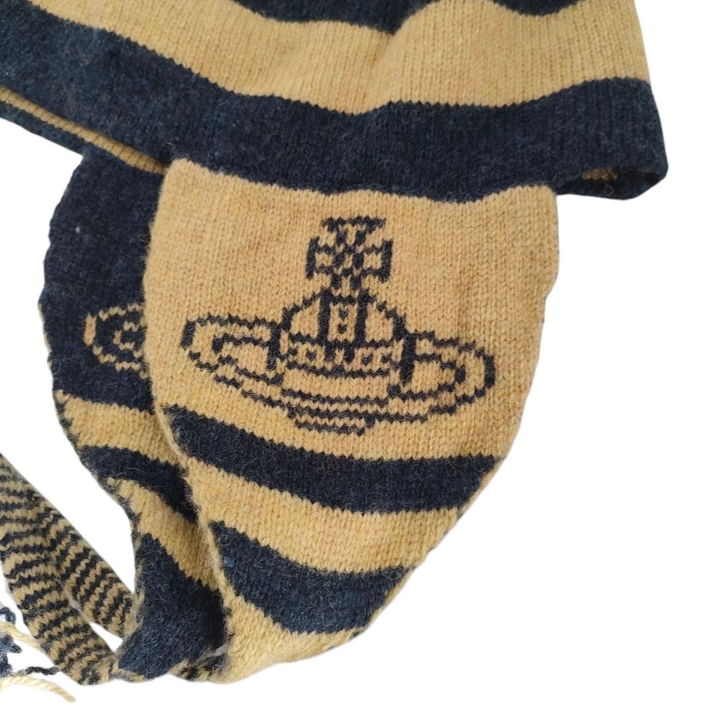 美品23AW VivienneWestwood 耳当てニットキャップ321O▲ 良品 vivienne westwood ヴィヴィアンウエストウッド オーブ