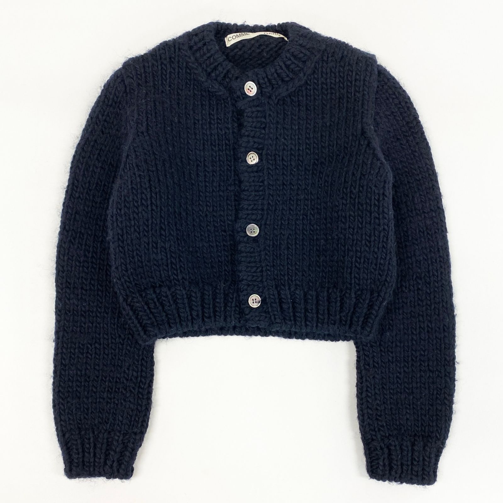COMME des GARCONS - 16h9 COMME des GARCONS コムデギャルソン 1996 アーカイブ 短丈 ニットカーディガン 肉厚 ネイビー レディース 16h9 COMME des GARCONS コムデギャルソン 1996 アーカイブ 短丈