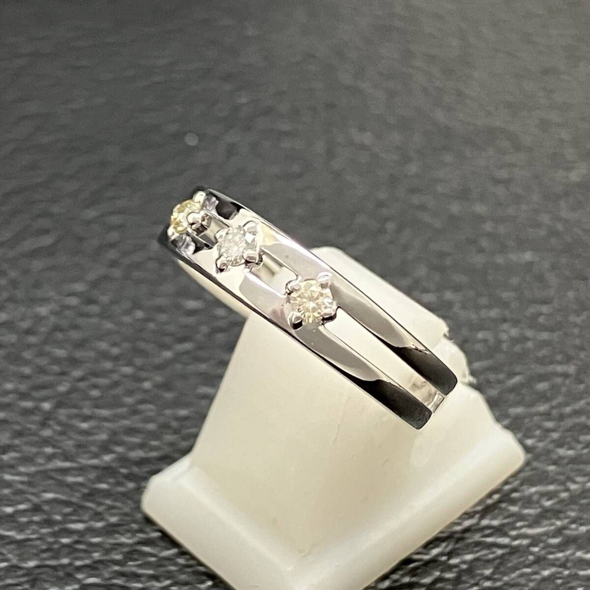 天然ダイヤモンドリングk18