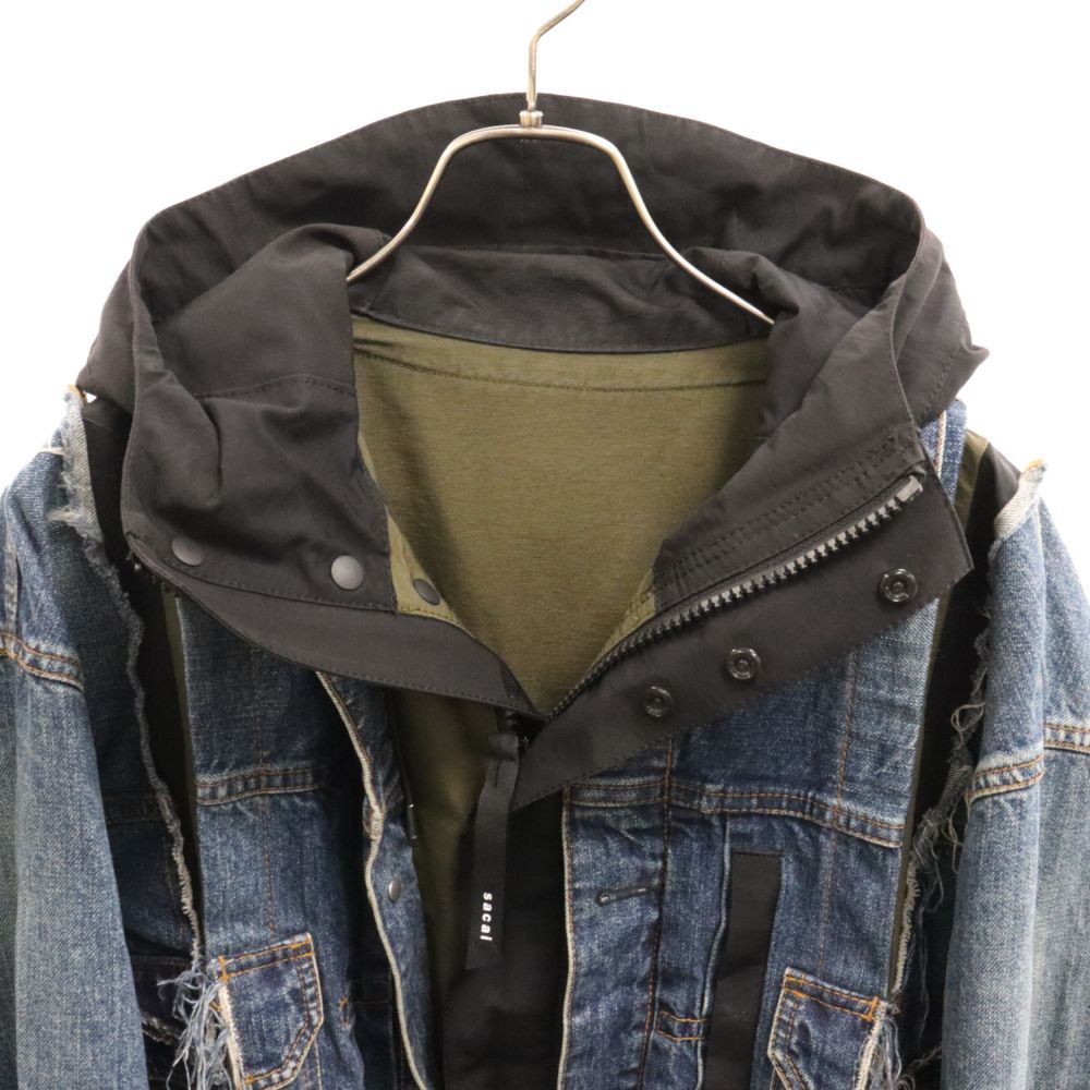 Sacai (サカイ) 21AW Denim Docking Blouson デニム ドッキング ブルゾン ジャケット インディゴ/ブラック 21- 02604M - メルカリ