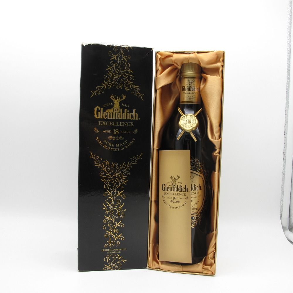 Glenfiddich グレンフィディック ウイスキー 18年 エクセレンス ピュアモルト表記 700ml 43% 洋酒 古酒 未開封 - メルカリ