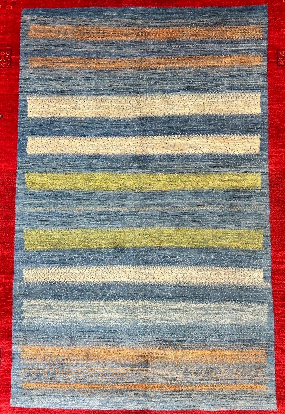 手織りペルシャ絨毯 新品 ギャッベ ロリバフ 212×157cm リビングサイズ ギャッベロリバフブランドリビングルームサイズ170/237cm手織り