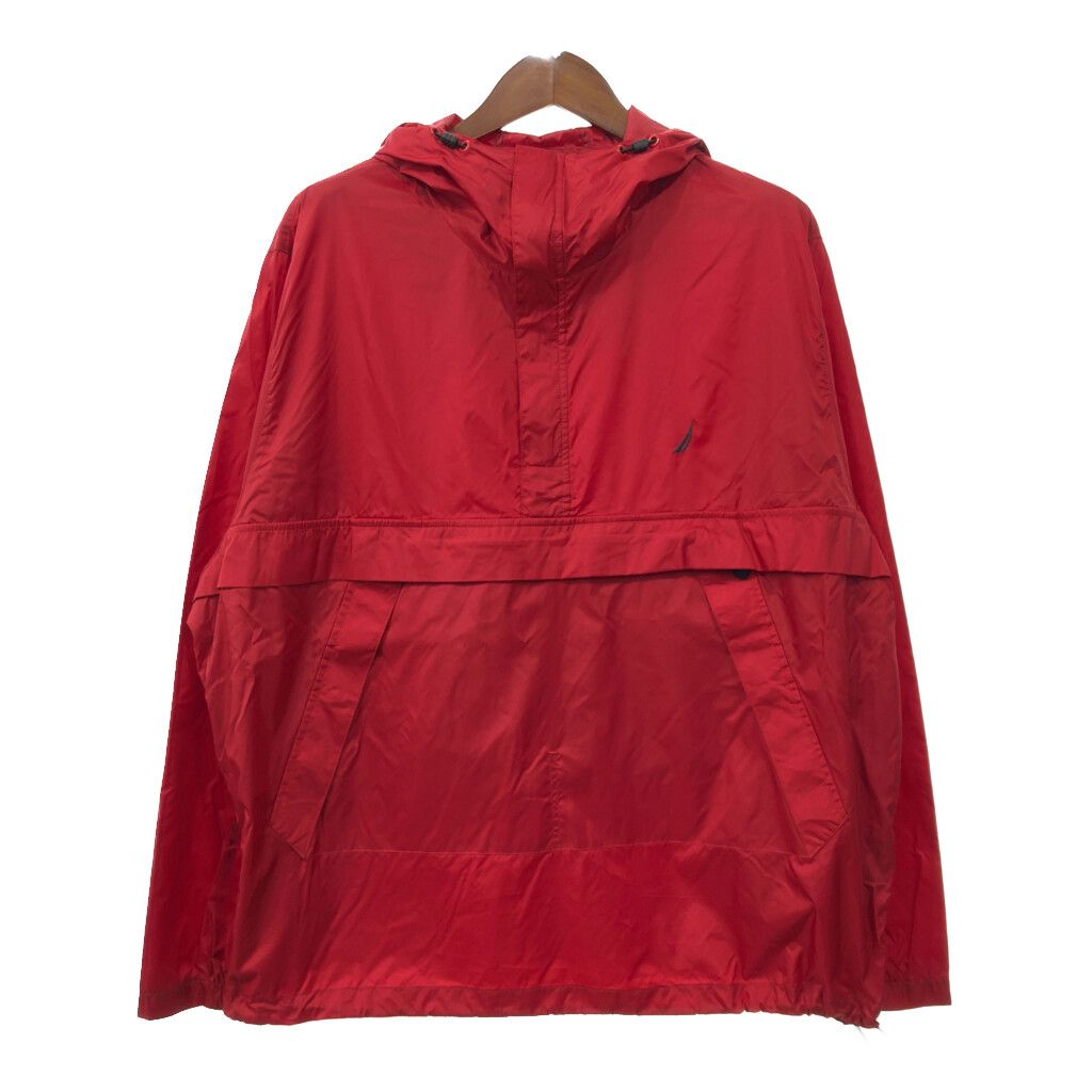 NAUTICA ノーティカ ナイロン アノラックパーカー ジャケット 大きいサイズ レッド (メンズ 2XL) 中古 古着 Q7272