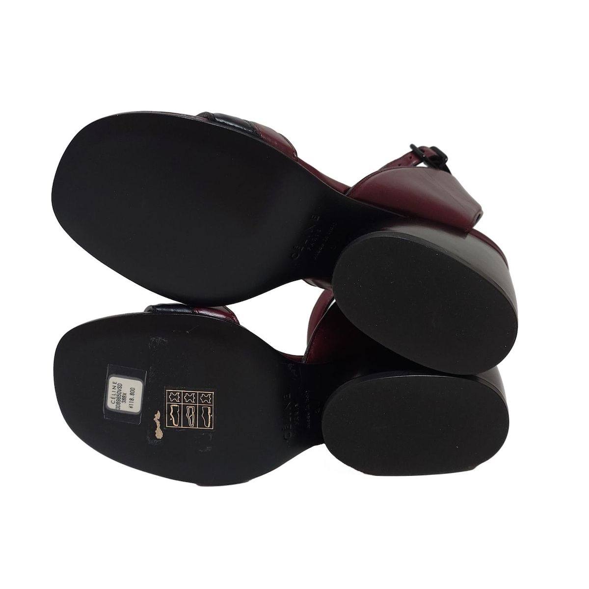 美品CELINE ブラック サンダル(36) CELINE - CELINE(セリーヌ) サンダル 36 レディース - 黒 レザー