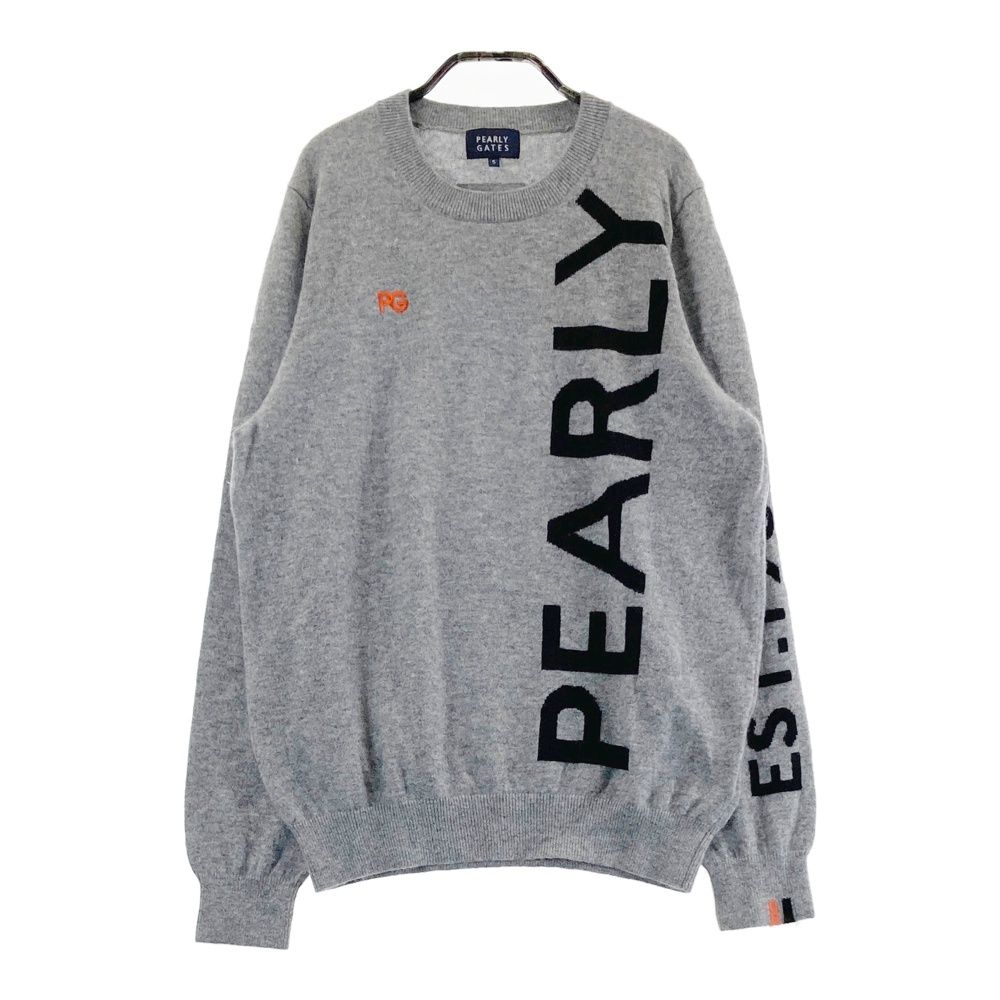 サイズ：5 PEARLY GATES パーリーゲイツ  カシミヤ ニットセーター  グレー系 [240101468868] ゴルフウェア メンズ ストスト サイズ：5 PEARLY GATES パーリーゲイツ カシミヤ ニット