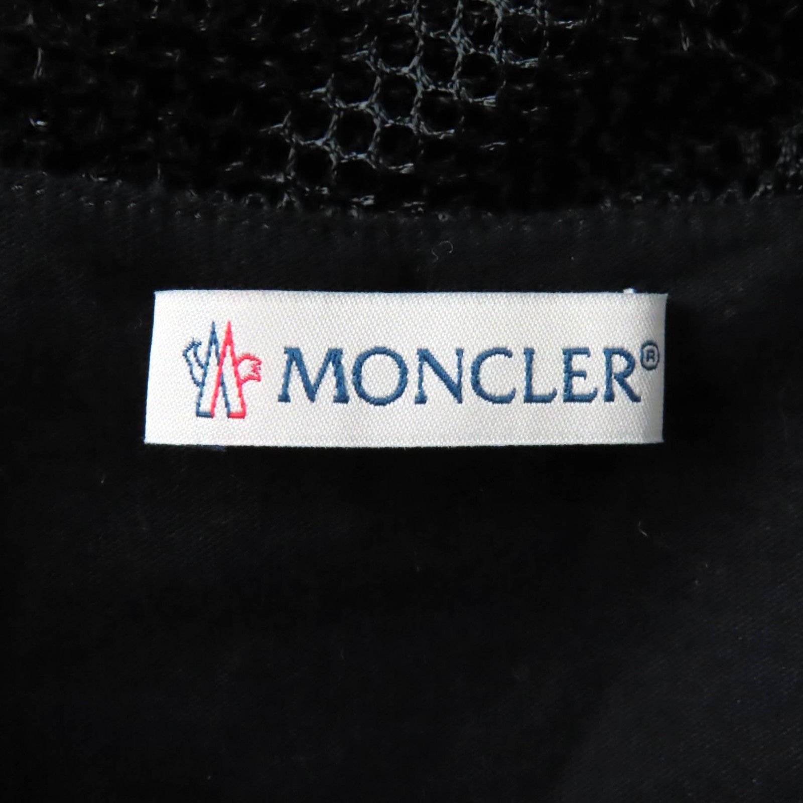 MONCLER - 美品★MONCLER モンクレール 2019年製 MAGLIA ロゴ刺繍入り メッシュ バックリボン フレンチスリーブ カットソー ブラック L イタリア製 正規品 レディース 美品☆MONCLER モンクレール 2019年製 MAGLIA ロゴ刺繍入り