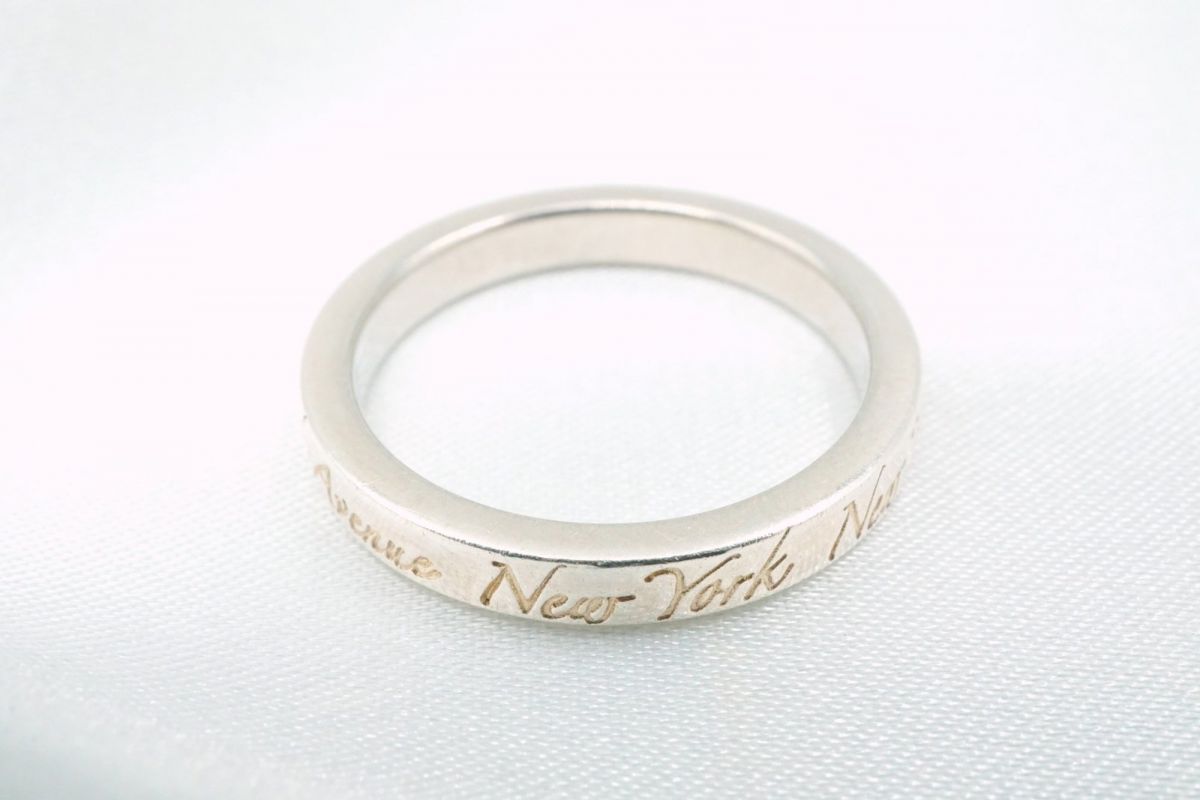 磨き済みティファニー ニューヨーク ノーツ リング 16号 シルバー