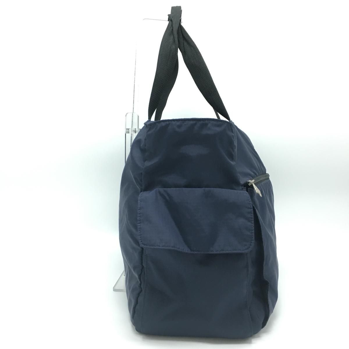 美品】パーリーゲイツ ボストンバッグ ネイビー×白 内外ポケット 