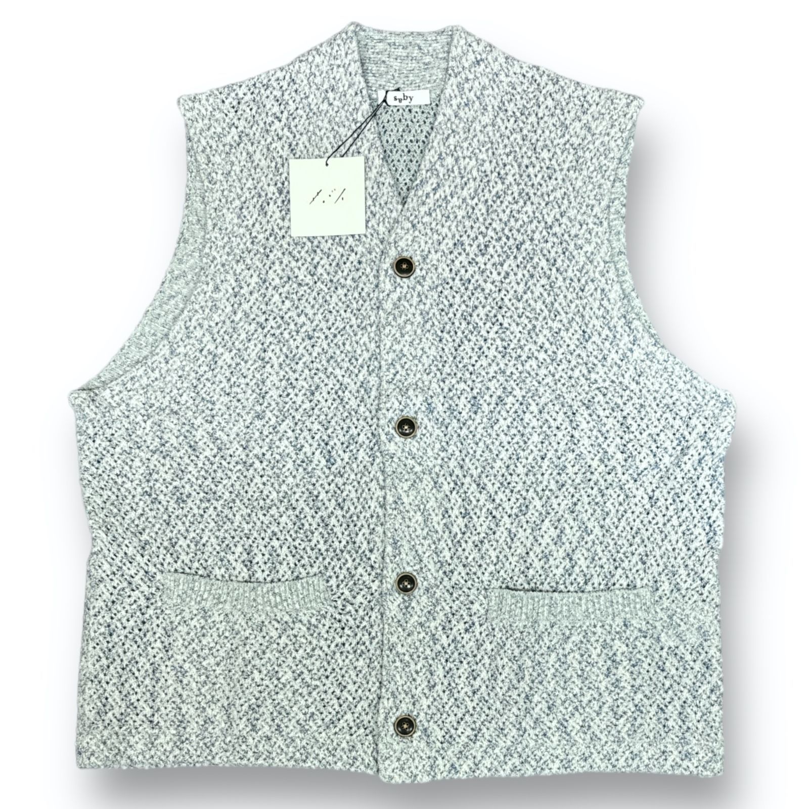 定価39600円 新品 saby ORIENTAL NECK MESH KNIT VEST メッシュ ニット 