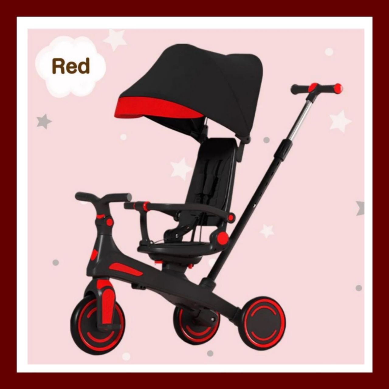 送料込⭐️新品⭐️押し棒つき⭐️赤い三輪車⭐️ 送料込⭐️新品⭐️押し棒つき⭐️赤い三輪車⭐️