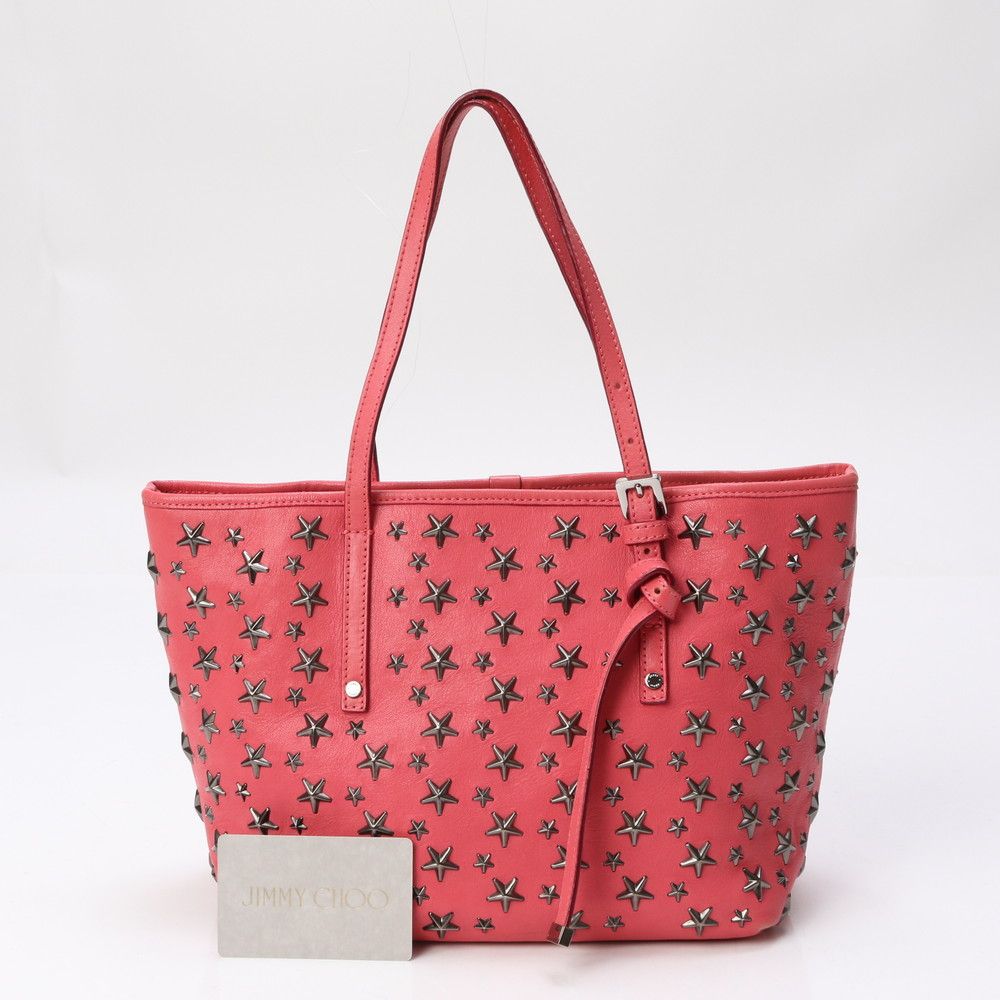 美品 Jimmy Choo ジミーチュウ サシャ スター 古い スタッズ トートバッグ