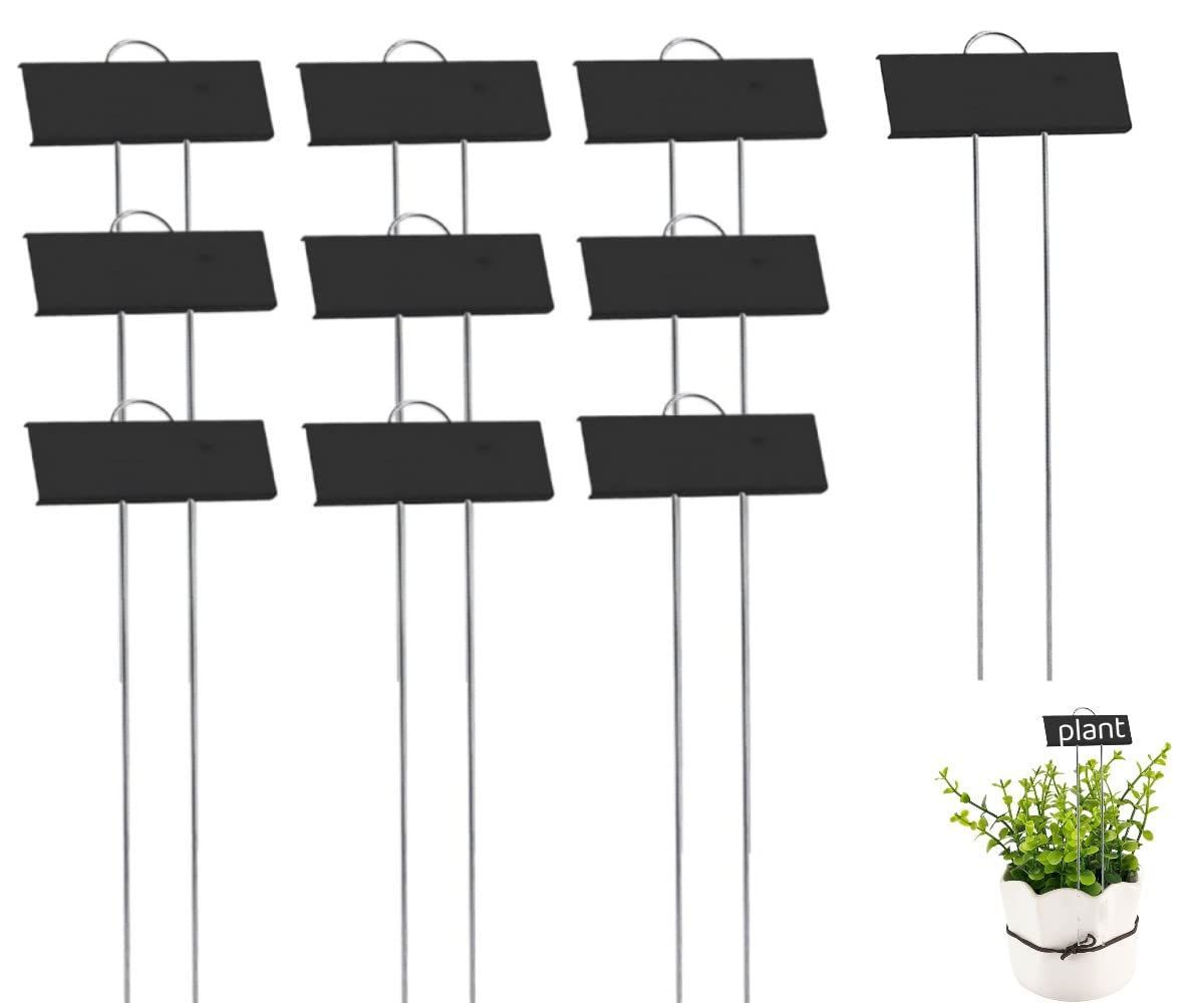seimeinoki 鉄製 園芸用ラベル Ｔ型 黒 植物ラベル 10本セット 園芸 ネームプレート 花の名前タグ 書き換え 繰り返し使用 錆止め 安定性高い 挿入式 植物タグ 植物 管理 紹介 ガーデニング/花壇/