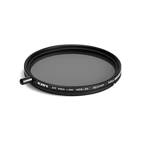 KANI 可変NDフィルター バリアブルND 2 64 40 5 mm 着脱式回転ノブ付 減光効果 1 5絞り分 レンズフィルター 丸枠