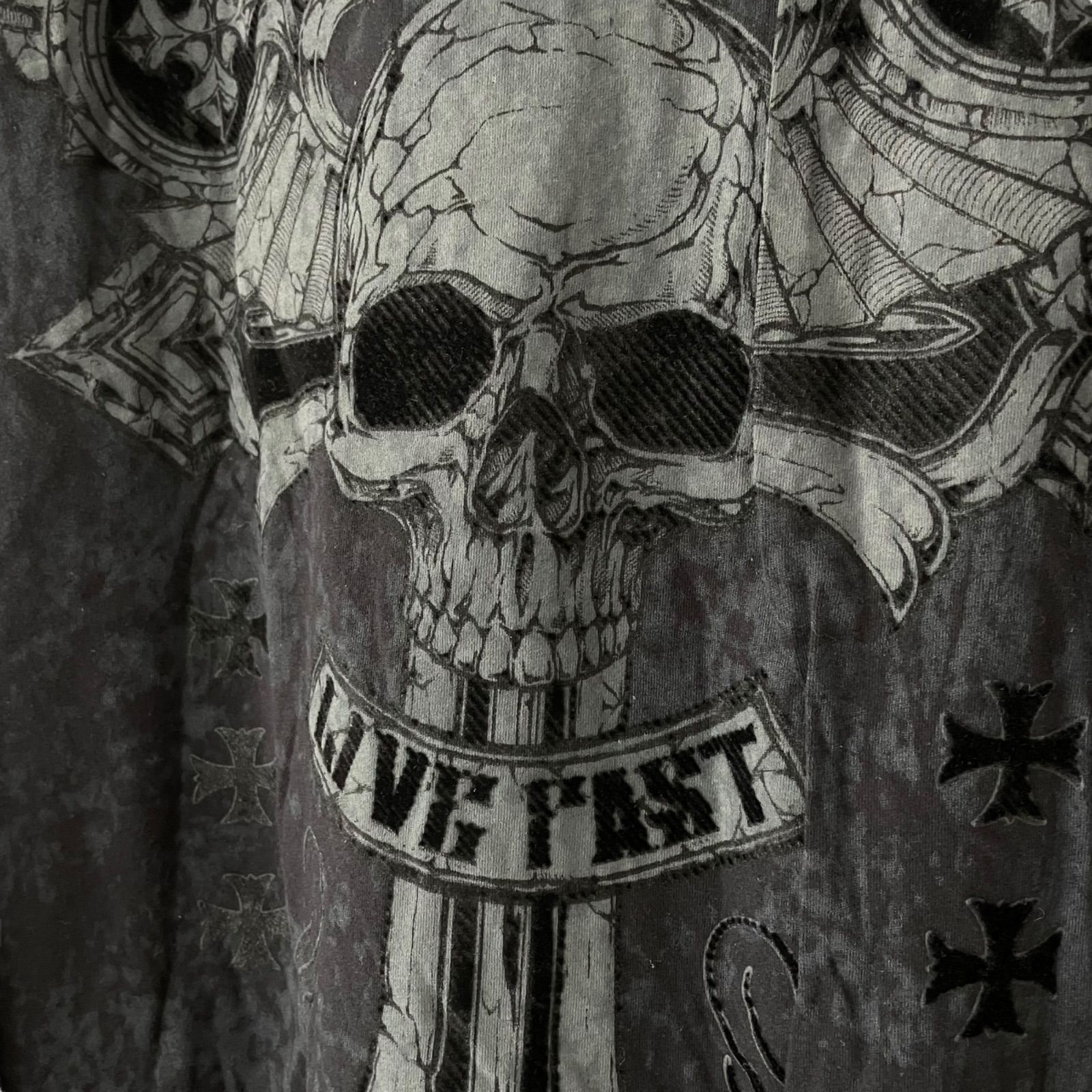 AFFLICTION アフリクション メンズ トップス Tシャツ 半袖 黒 ブラック 