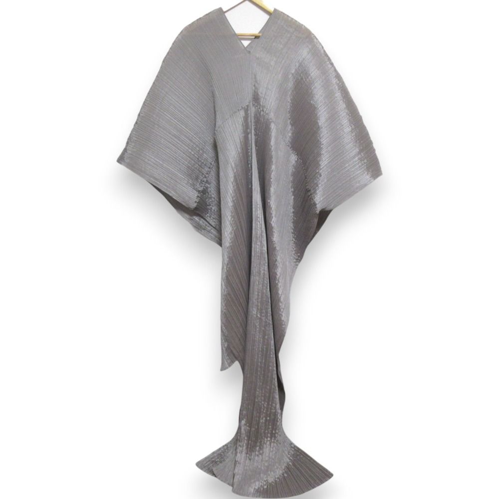 PLEATS PLEASE ISSEY MIYAKE プリーツプリーズ イッセイミヤケ マダムT マルチWAY ストール PP 04-AD 038 グレー レディース 古着