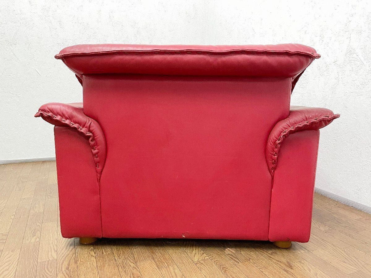 □富士ファニチア FUJIFURNITURE 一人掛けソファ 1P シングルソファ 赤