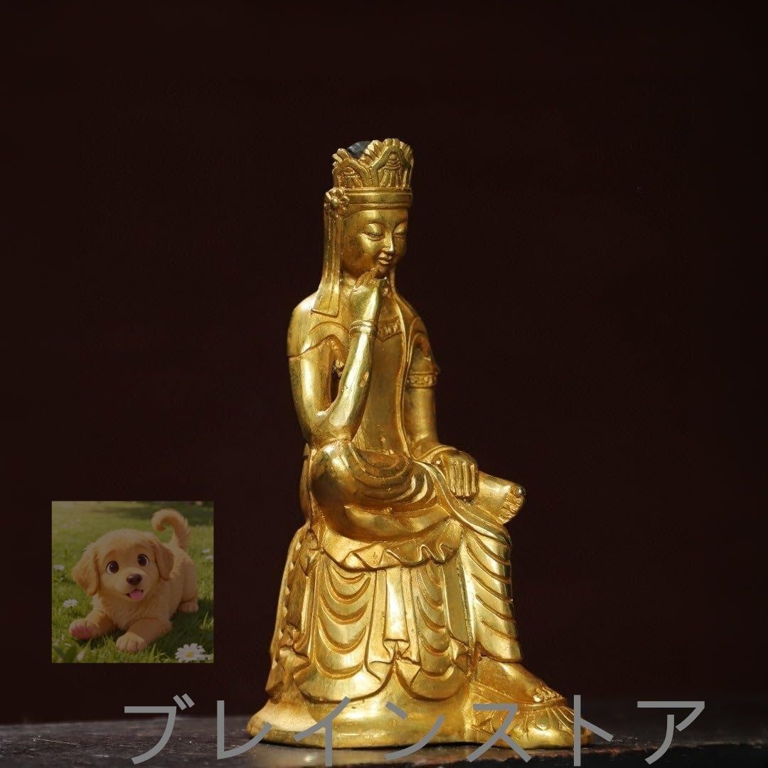 弥勒菩薩 製 仏像 金色 高20cm 弥勒菩薩半跏思惟像